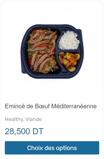Emince de Boeuf Mediterraneen commander votre Repas Healthy à hammamet et nabeul