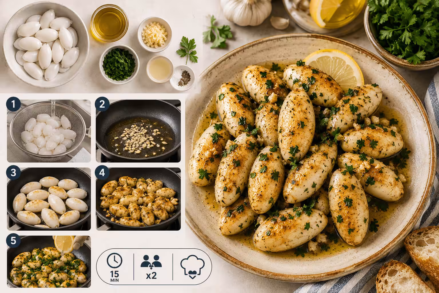 recette œufs de seiche sautés pour préparer à la maison