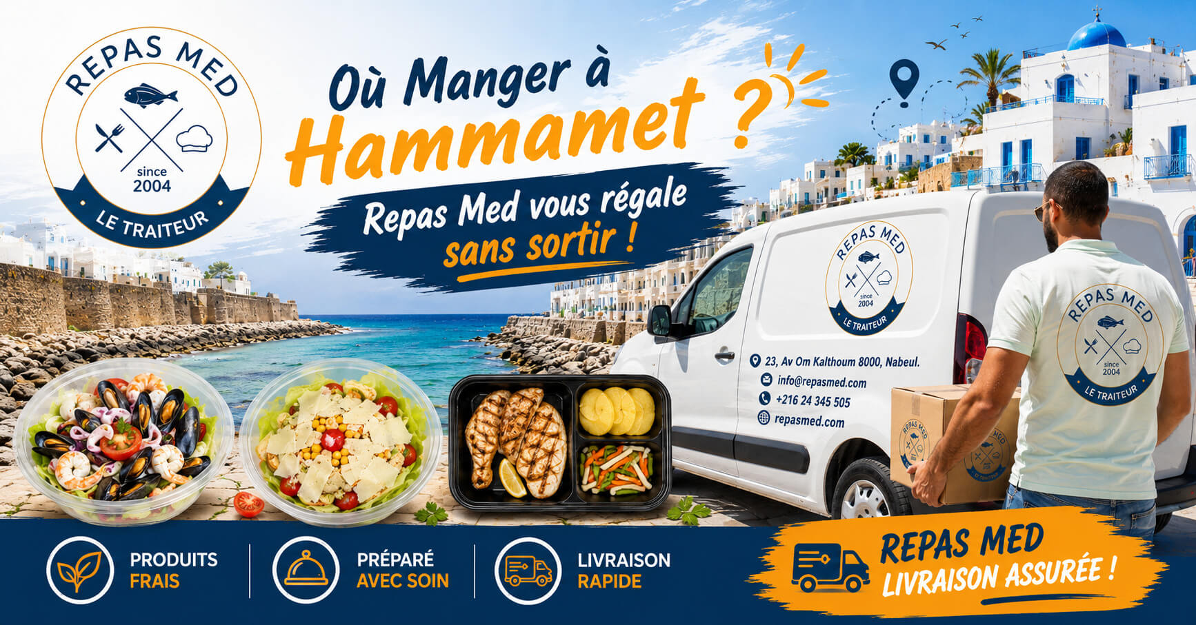 Où Manger à Hammamet ? Découvrez Repas Med, traiteur professionnel, qui vous régale sans sortir