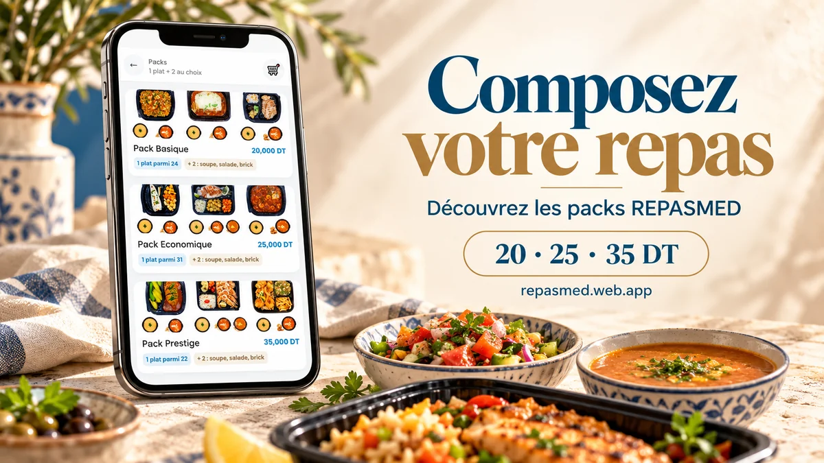 compsoez vos repas en ligne via l'application repas med tunisie