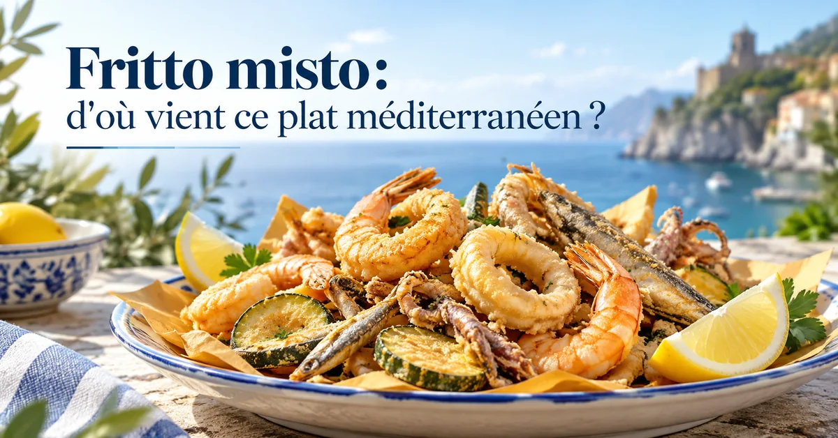 Fritto misto italien composé de calamars, crevettes, poissons frits et légumes croustillants, servi au bord de la Méditerranée.